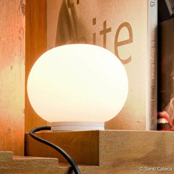FLOS Glo-Ball Basic Zero - lampă de masă albă, reglabil, Alb, Camera de zi / sufragerie, Sticlă, Design, glob