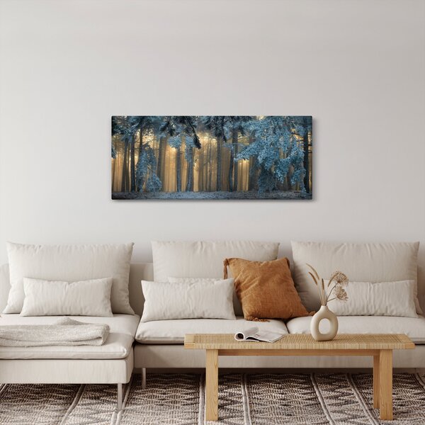 Tablou cu pădure înzăpezită (120x50 cm)