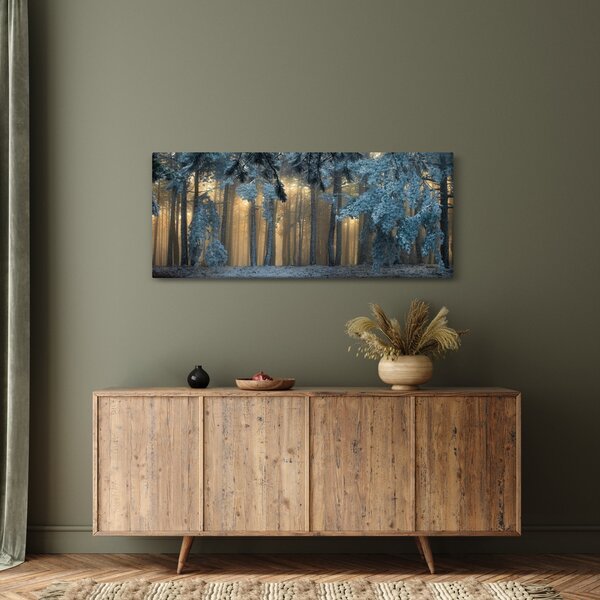 Tablou cu pădure înzăpezită (120x50 cm)