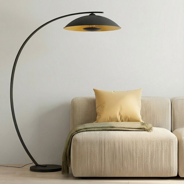 Lampadar Lindby, Emilienne, Negru, Camera de zi, Metal, Modern