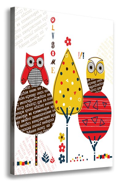 Tablou pe pânză canvas Owls pe copaci