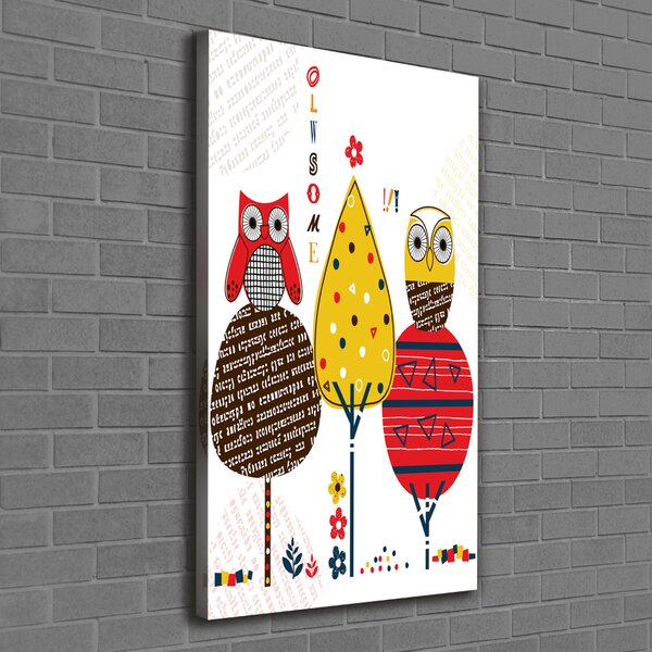 Tablou pe pânză canvas Owls pe copaci
