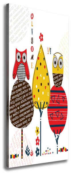 Tablou pe pânză canvas Owls pe copaci