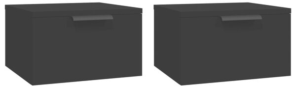 Noptiere de perete, 2 buc., negru, 34x30x20 cm