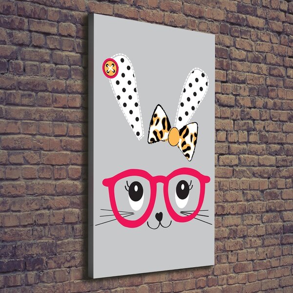 Imprimare tablou canvas Iepure cu ochelari