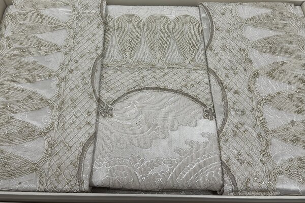 Set de Pat 6 Piese Super Lux - Bumbac Premium cu Broderie Manuala Aurie