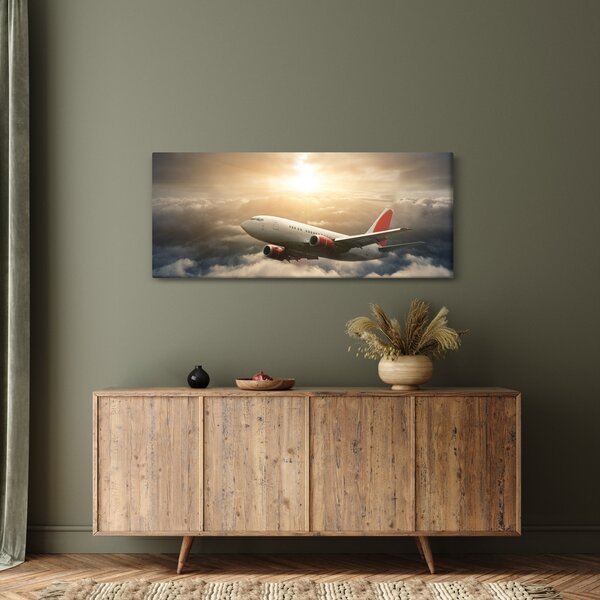 Tablou - Avion în nori (120x50 cm)