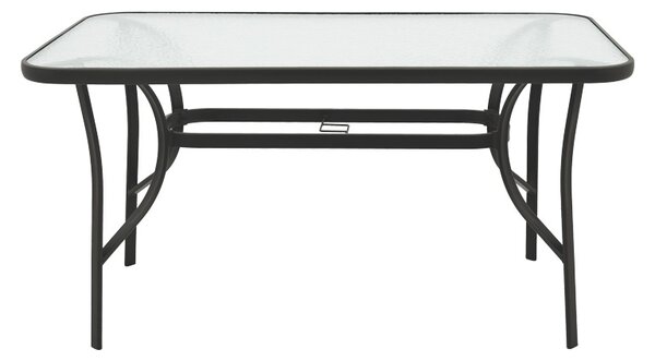 Set dining Sussie-Ensure, Pako World, Metal, Sticla, Negru, 140x80x70 cm