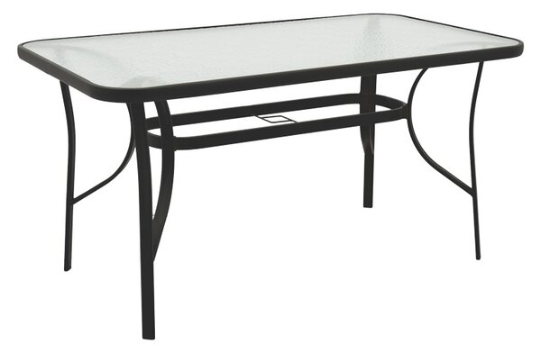 Set dining Sussie-Ensure, Pako World, Metal, Sticla, Negru, 140x80x70 cm