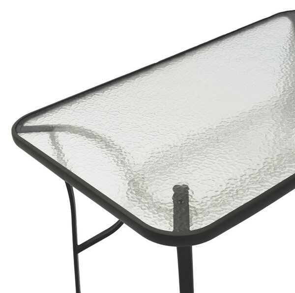 Set dining Sussie-Ensure, Pako World, Metal, Sticla, Negru, 140x80x70 cm
