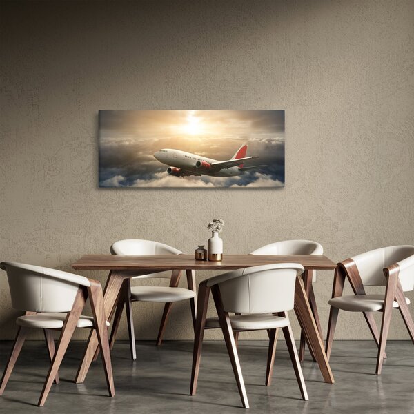 Tablou - Avion în nori (120x50 cm)
