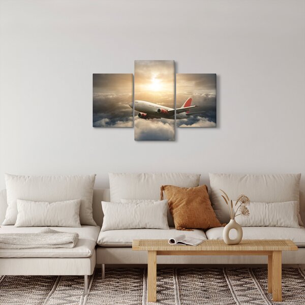 Tablou - Avion în nori (90x60 cm)