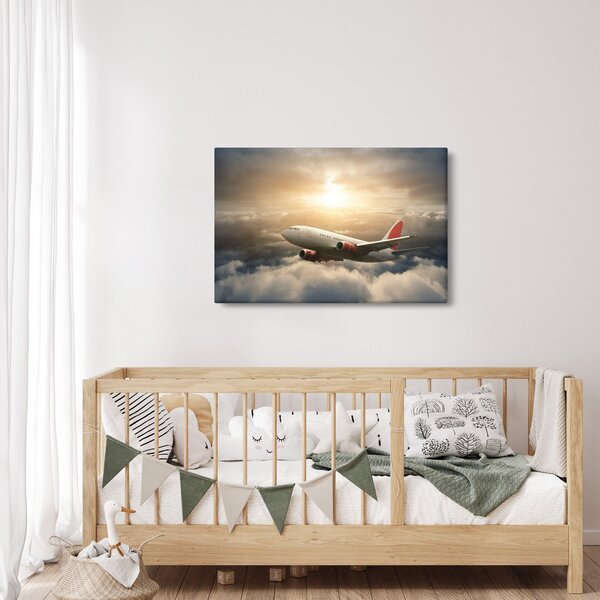 Tablou - Avion în nori (90x60 cm)