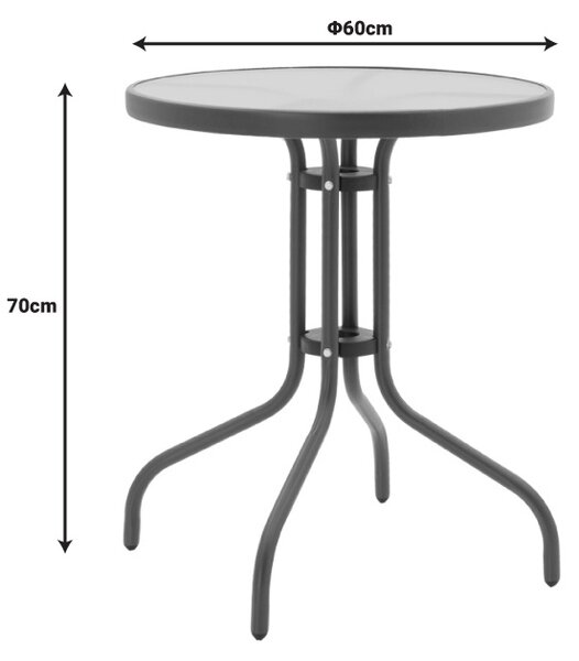Set dining Watson-Lindaria, Pako World, Antracit, 60x60x70 cm
