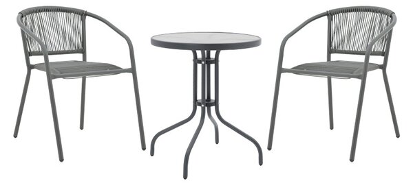 Set dining Watson-Lindaria, Pako World, Antracit, 60x60x70 cm