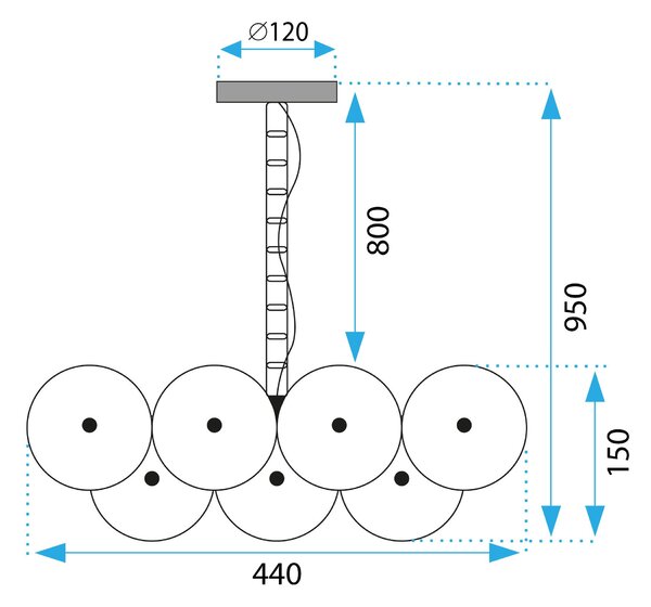 Lampă de tavan APP1307-CP BLACK