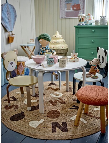 Covor în culoare naturală rotund din iută ø 130 cm Dinne – Bloomingville Mini