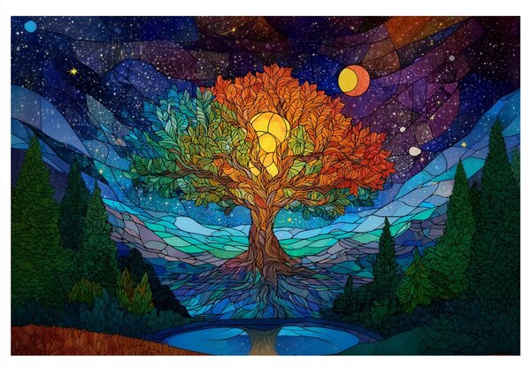 Tablou arborele vieții sub stele