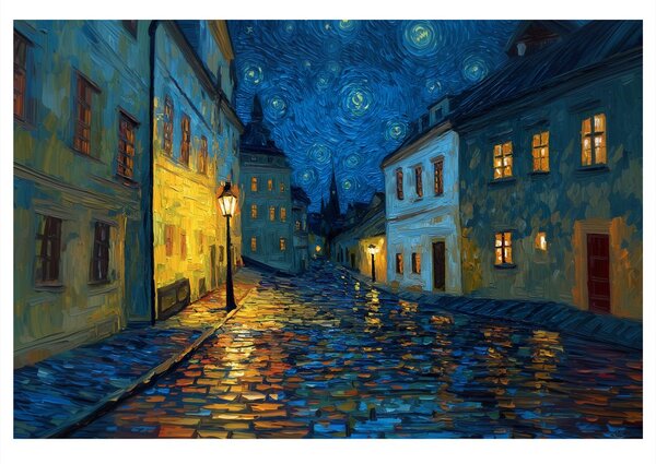 Tablou stradă magică de noapte
