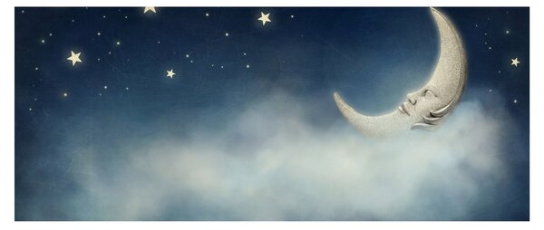 Tablou - Luna cu stele (120x50 cm)