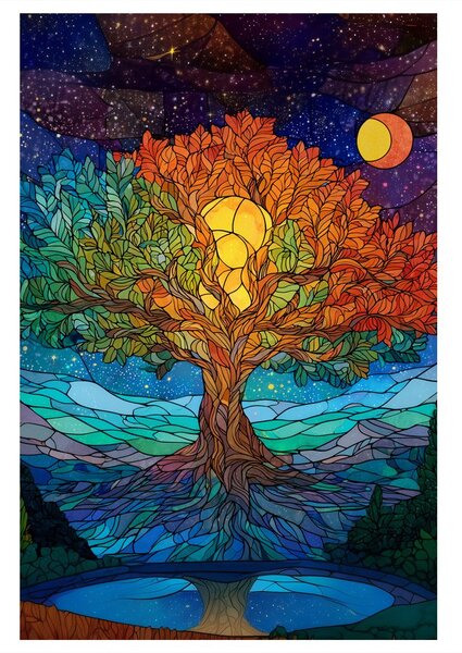 Tablou noapte magică și arborele vieții