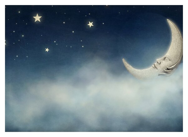 Tablou - Luna cu stele (70x50 cm)