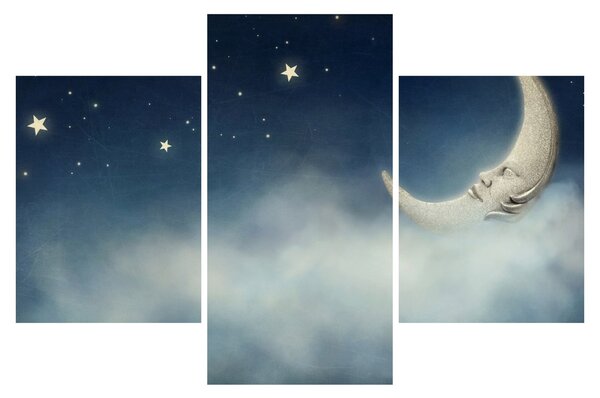 Tablou - Luna cu stele (90x60 cm)