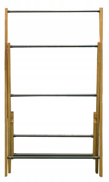Erga Aurora, suport pentru prosoape din lemn 57,5x35x103 cm pe picioare, maro-negru, ERG-SEP-10STOREAURDSM