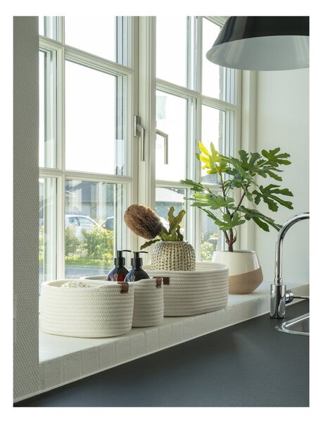 Coșuri de depozitare pentru baie 3 buc. din material textil 35x25x13 cm Jarana – House Nordic