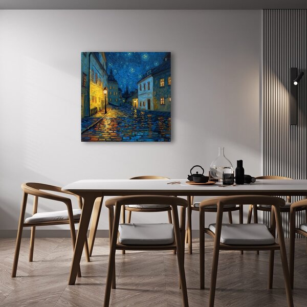 Tablou noapte luminată de lampă