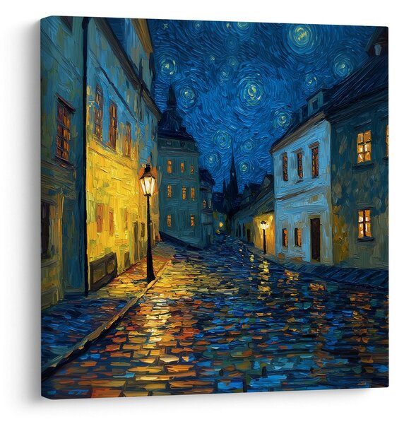 Tablou noapte luminată de lampă
