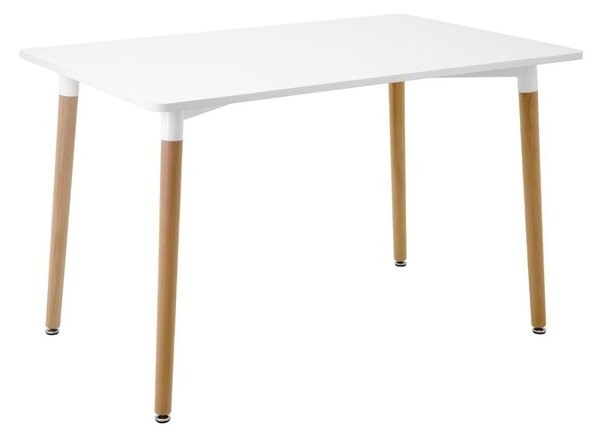 Masă dreptunghiulară albă modernă JUMI, 120x80x72 cm, pentru dining sau birou