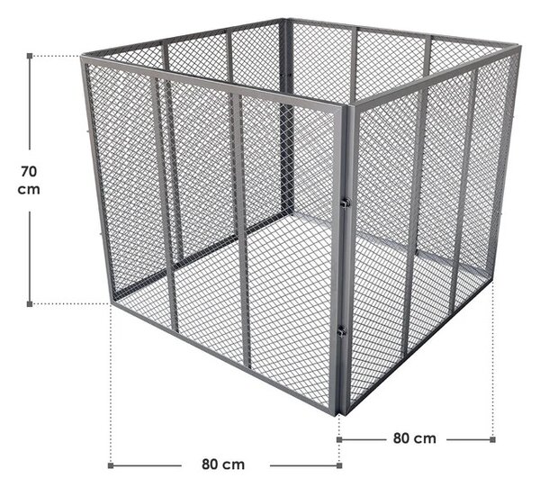 Juskys Compostor metalic 450 L - argintiu