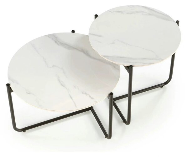 Masuta ACUNA S, alb/negru, ceramica/metal, 50x50x50 cm