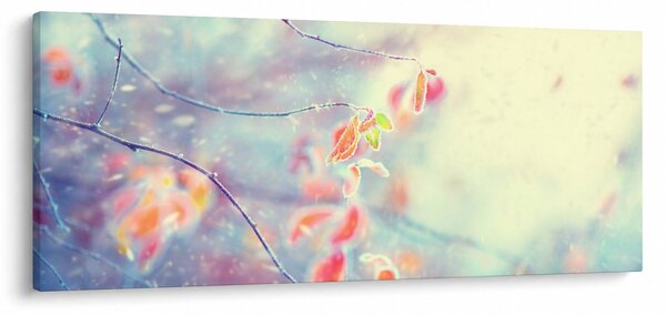 Tablou - Frunze în gheață (120x50 cm)