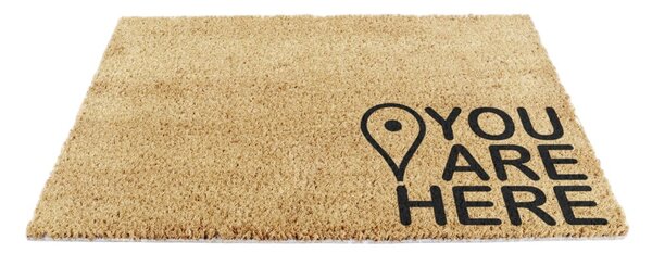 Covoraș de intrare din fibre de nucă de cocos 40x60 cm You Are Here – Artsy Doormats