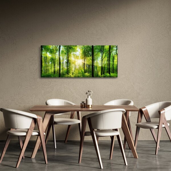 Tablou - Răsărit în pădure (120x50 cm)