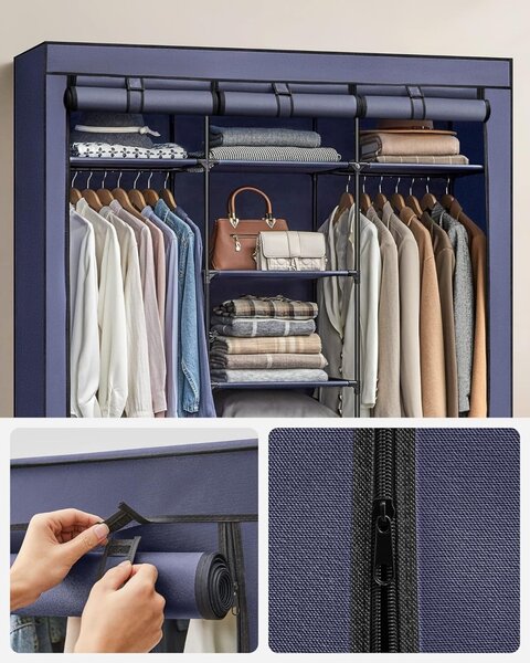 Sifonier textil Songmics Navy 150x45x175 cm