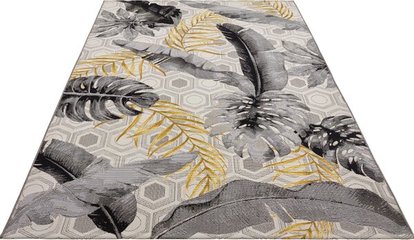 Covor Leaves galben/gri 200/285 cm