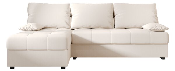 Coltar extensibil de colt VENORIA SLIM, crem, reversibil, 200x143 cm + 2 perne GRATUIT