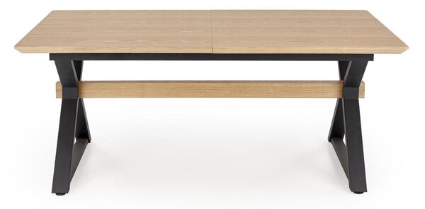 Masă Houston 2065Maro deschis, Negru, 8x10x18cm, ExtensieExtensie, Furnir din lemn natural, MDF, Metal