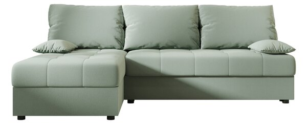 Coltar extensibil de colt VENORIA SLIM, verde deschis, reversibil, 200x143 cm + 2 perne GRATUIT
