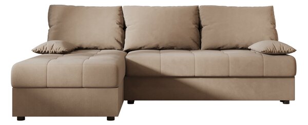 Coltar extensibil de colt VENORIA SLIM, bej, reversibil, 200x143 cm + 2 perne GRATUIT