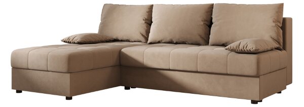 Coltar extensibil de colt VENORIA SLIM, bej, reversibil, 200x143 cm + 2 perne GRATUIT