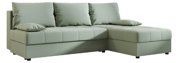 Coltar extensibil de colt VENORIA SLIM, verde deschis, reversibil, 200x143 cm + 2 perne GRATUIT