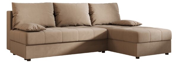 Coltar extensibil de colt VENORIA SLIM, bej, reversibil, 200x143 cm + 2 perne GRATUIT