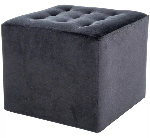 Taburet LORI, stofa catifelata negru - Bluvel 19, 39x39x34 cm