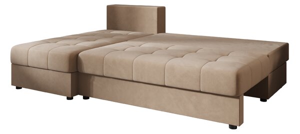 Coltar extensibil de colt VENORIA SLIM, bej, reversibil, 200x143 cm + 2 perne GRATUIT