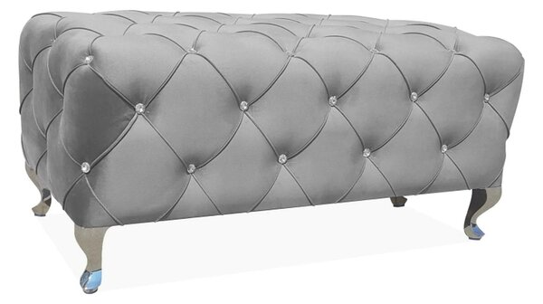 Taburet HESTIA, stofa catifelata gri - Bluvel 14, 100x50x46 cm