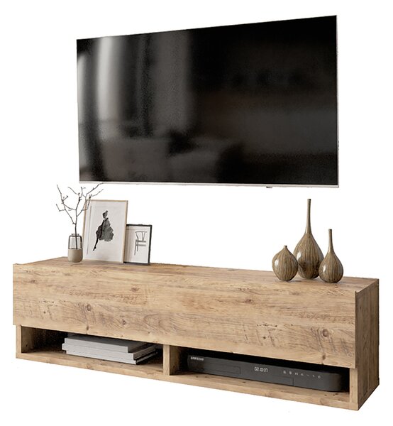 Comoda TV suspendata Rosca, culoare stejar, 100 x 31.5 x 29.5 cm